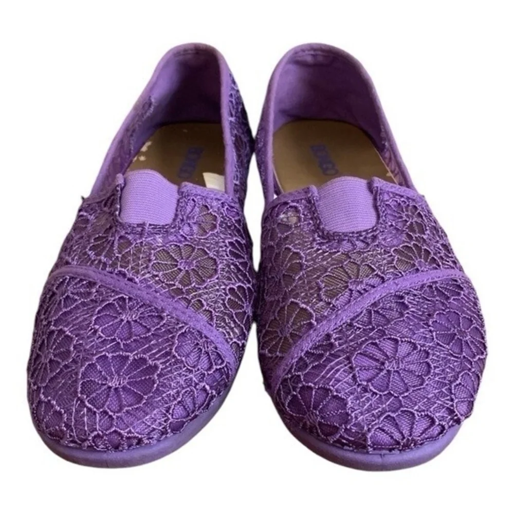 BONGO Purple Lace Ballet Loafers Women’s Slip-On Flats Shoes Size 10
